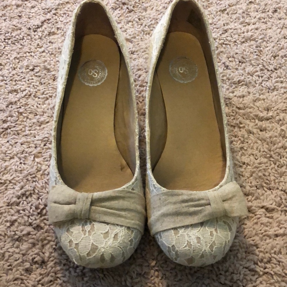 White Lace Heels